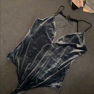 ONLY WORN ONCE express velour bodysuit